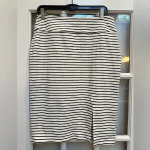 Worthington Black White Stretchy Stripe Ponte Pencil Skirt Women’s Size Medium M